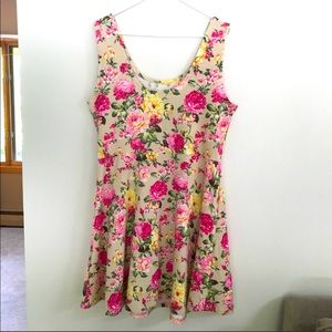 Tan Floral Tomsware Sun Dress NWOT
